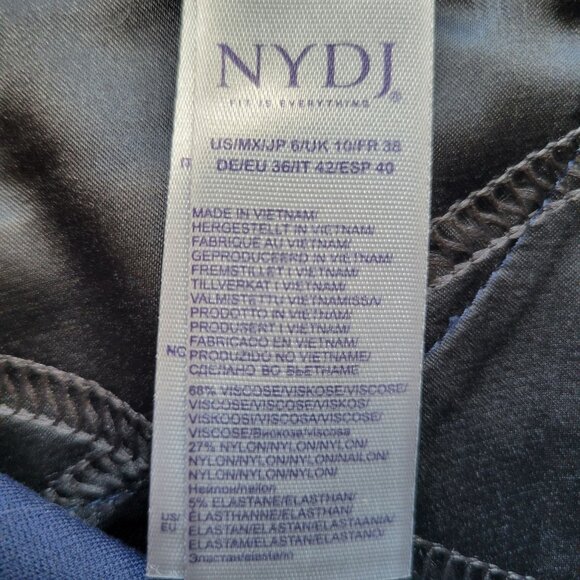 NYDJ Ponte Knit Marilyn Straight Leg Pants Navy Size 6 - Picture 12 of 15
